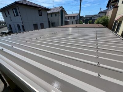 車庫屋根塗装工事　大垣市K様邸