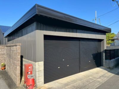 車庫塗装工事　大垣市A様邸