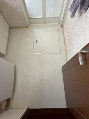 洗面所クッションフロア張替工事　揖斐郡池田町F様邸