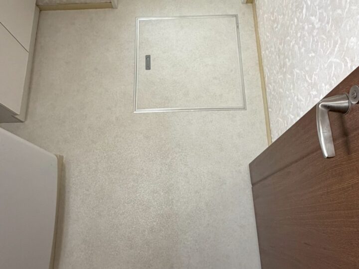 洗面所クッションフロア張替工事　揖斐郡池田町F様邸